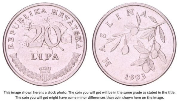 CROATIA 20 lipa 1993 / Croatian text / VF+