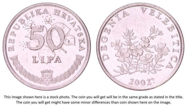 CROATIA 50 lipa 2002 / Latin text / XF-