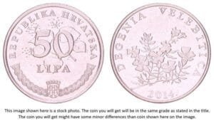 CROATIA 50 lipa 2014 / Latin text / XF