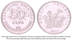 CROATIA 50 lipa 2012 / Latin text / VF+