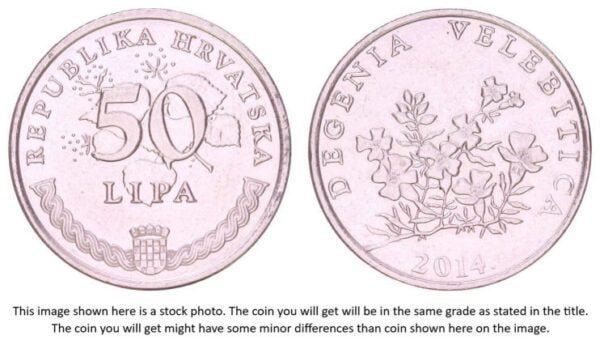 CROATIA 50 lipa 2014 / Latin text / VF+
