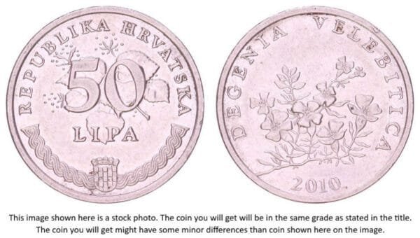CROATIA 50 lipa 2010 / Latin text / VF