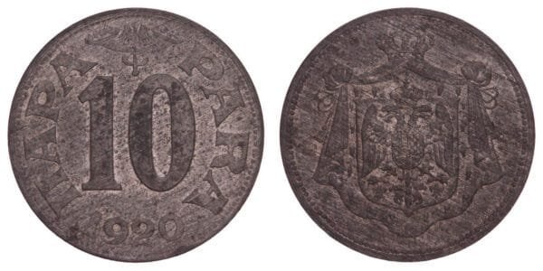 YUGOSLAVIA 10 para 1920 XF+