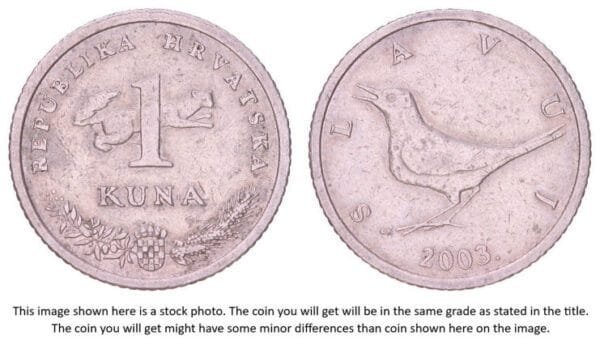 CROATIA 1 kuna 2003 / Croatian text / VF+