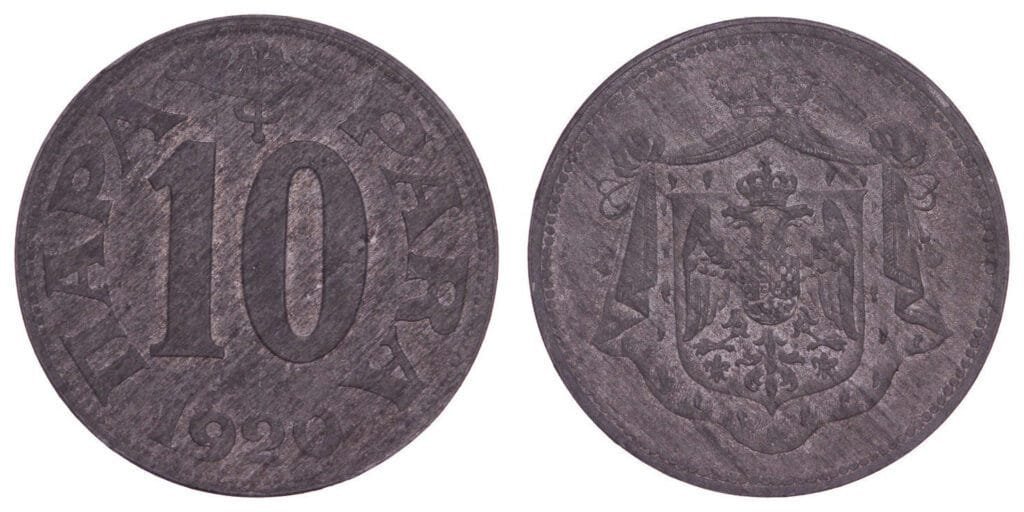 JUGOSLAVIJA 10 para 1920 XF+