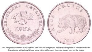 CROATIA 5 kuna 2012 / Latin text / XF-