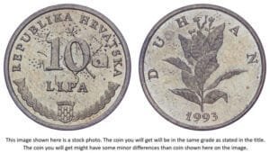 CROATIA 10 lipa 1993 / Croatian text / UNC-