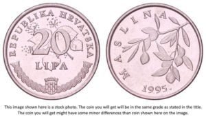 CROATIA 20 lipa 1995 / Croatian text / UNC-