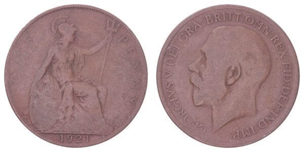 GREAT BRITAIN 1/2 penny 1921 VF-