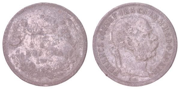 HUNGARY 5 korona 1907 / Vintage forgery / F