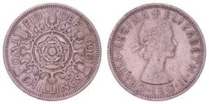 GREAT BRITAIN 2 shillings 1960 / Queen Elizabeth II / VF