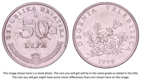 CROATIA 50 lipa 1998 / Latin text / VF