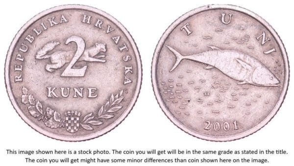 CROATIA 2 kune 2001 / Croatian text / VF