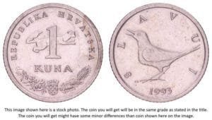 CROATIA 1 kuna 1993 / Croatian text / XF-