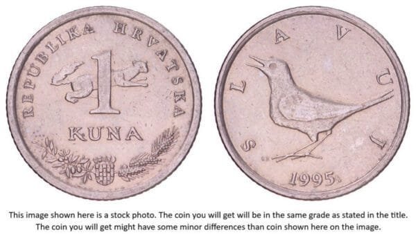 CROATIA 1 kuna 1995 / Croatian text / XF-