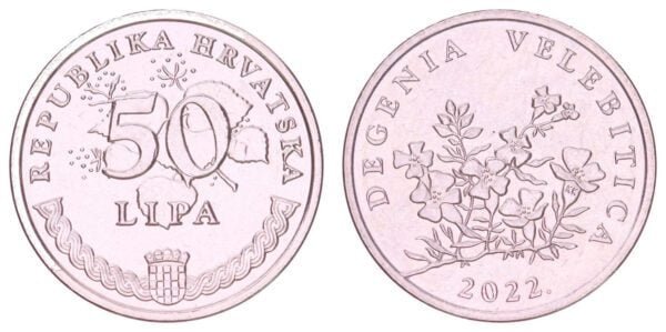 CROATIA 50 lipa 2022 / Latin text / UNC