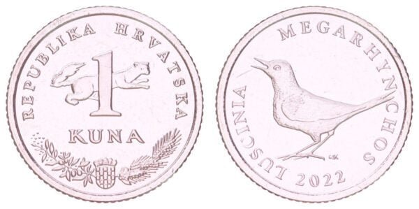 CROATIA 1 kuna 2022 / Latin text / UNC