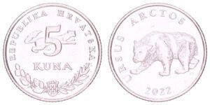 CROATIA 5 kuna 2022 / Latin text / UNC