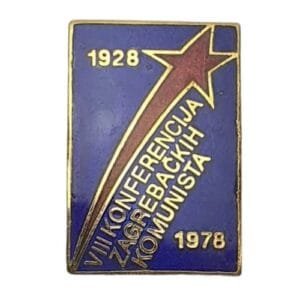 CROATIA Zagreb 8th Conference of Zagreb Communists 1978 vintage enameled lapel pin