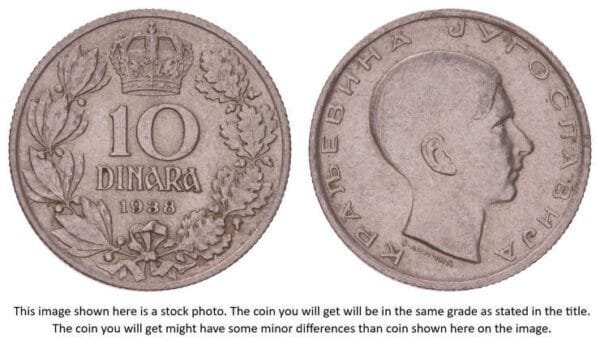 YUGOSLAVIA 10 dinara 1938 XF+