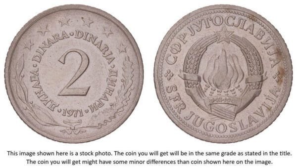 YUGOSLAVIA 2 dinara 1971 XF