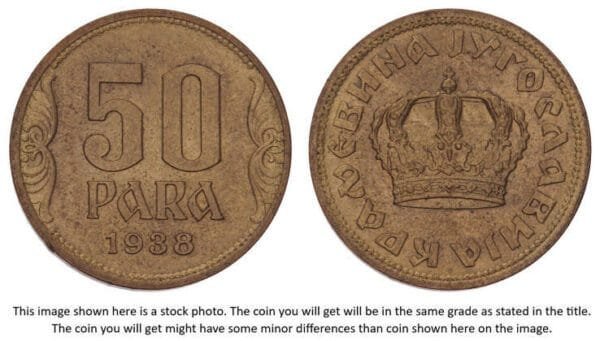 YUGOSLAVIA 50 para 1938 UNC-