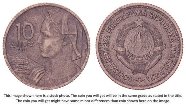 YUGOSLAVIA 10 dinara 1963 VF+
