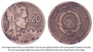 YUGOSLAVIA 20 dinara 1955 VF-