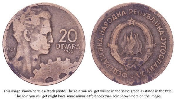 YUGOSLAVIA 20 dinara 1955 VF-