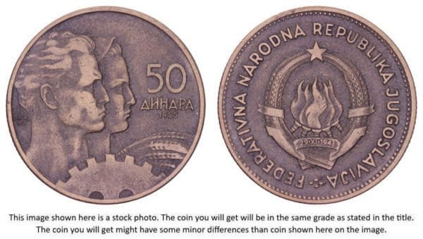 YUGOSLAVIA 50 dinara 1955 VF