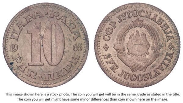 YUGOSLAVIA 10 para 1965 VF+