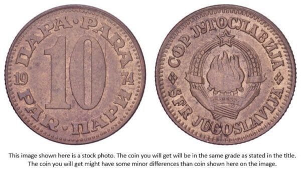 YUGOSLAVIA 10 para 1974 XF