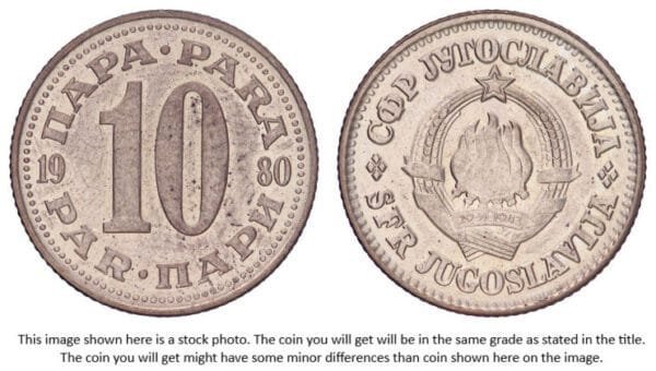 YUGOSLAVIA 10 para 1980 XF