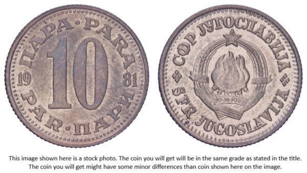 YUGOSLAVIA 10 para 1981 XF