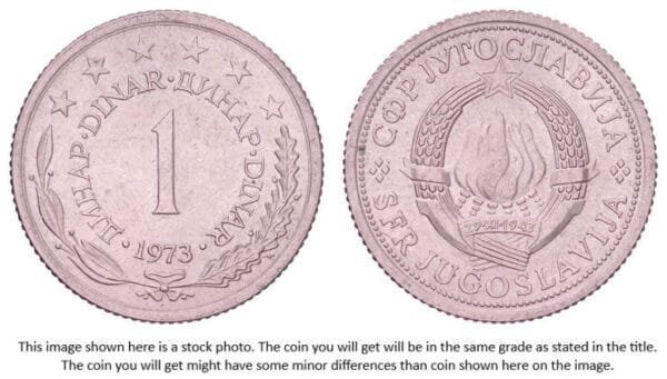 YUGOSLAVIA 1 dinar 1973 XF+