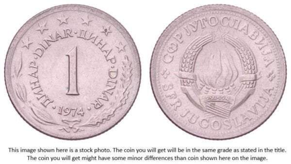 YUGOSLAVIA 1 dinar 1974 UNC-