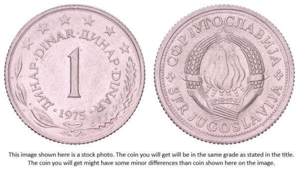 YUGOSLAVIA 1 dinar 1975 UNC-