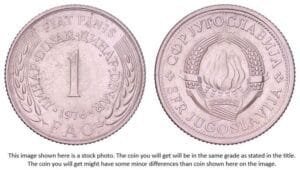 YUGOSLAVIA 1 dinar 1976 / FAO / UNC-