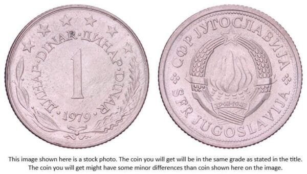 YUGOSLAVIA 1 dinar 1979 XF+