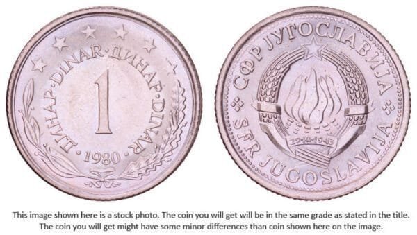 YUGOSLAVIA 1 dinar 1980 UNC-