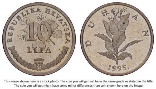 CROATIA 10 lipa 1995 / Croatian text / UNC-