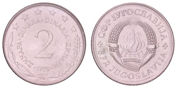 YUGOSLAVIA 2 dinara 1979 UNC-