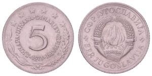 YUGOSLAVIA 5 dinara 1971 XF