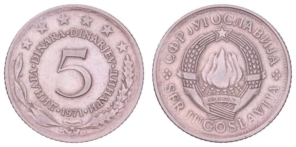 JUGOSLAVIJA 5 dinara 1971. VF