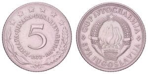 YUGOSLAVIA 5 dinara 1972 VF