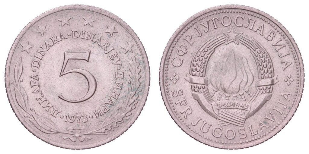 JUGOSLAVIJA 5 dinara 1973 UNC-