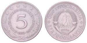 YUGOSLAVIA 5 dinara 1973 VF