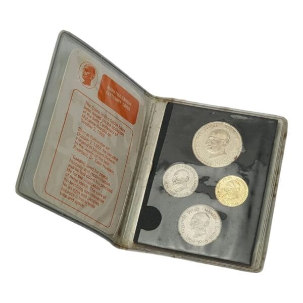 INDIA 1969 Mahatma Gandhi Centenary coins set / handling marks / UNC-