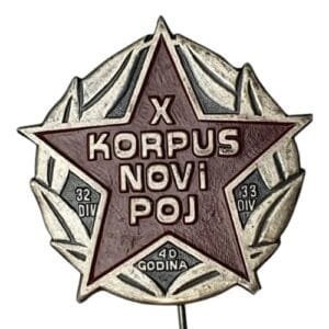 YUGOSLAVIA 10th Corps of WWII Partisan units / 32nd and 33rd Divisions / vintage lapel pin