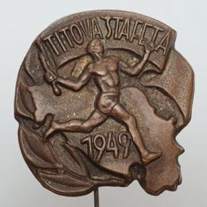YUGOSLAVIA 1949 Josip Broz Tito's Relay of Youth vintage lapel pin